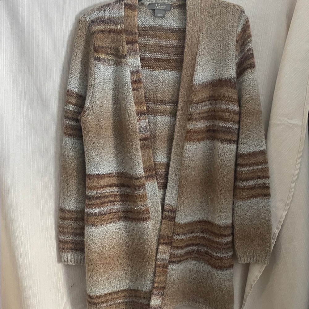 Natural Reflections Brown and Cream Knit Cardigan